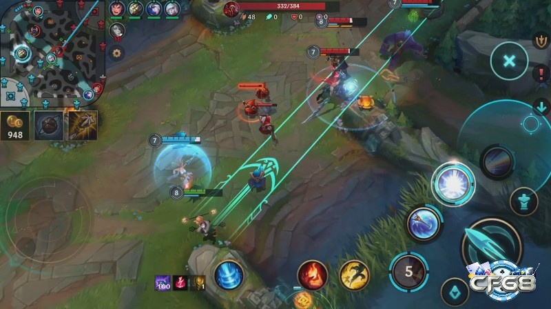 Hình ảnh các nhân vật trong League of Legends: Wild Rift đang chiến đấu