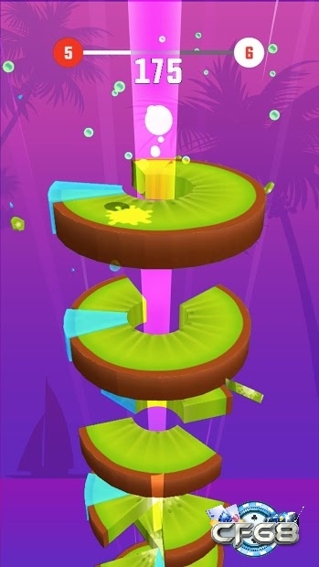 Game Helix Crush có lối chơi đơn giản với việc điều khiển một quả bóng vượt qua các chướng ngại vật bằng trái cây