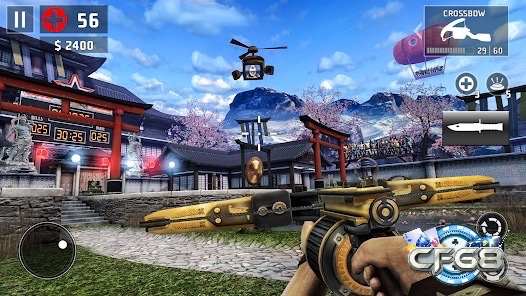 Người chơi nhập vai chiến binh tiêu diệt zombie trong Dead Trigger 2 với đồ họa 3D ấn tượng và kho vũ khí đa dạng