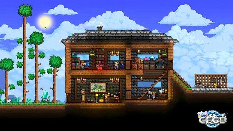 Terraria ghi dấu ấn với phong cách pixel cổ điển và khả năng sáng tạo không giới hạn
