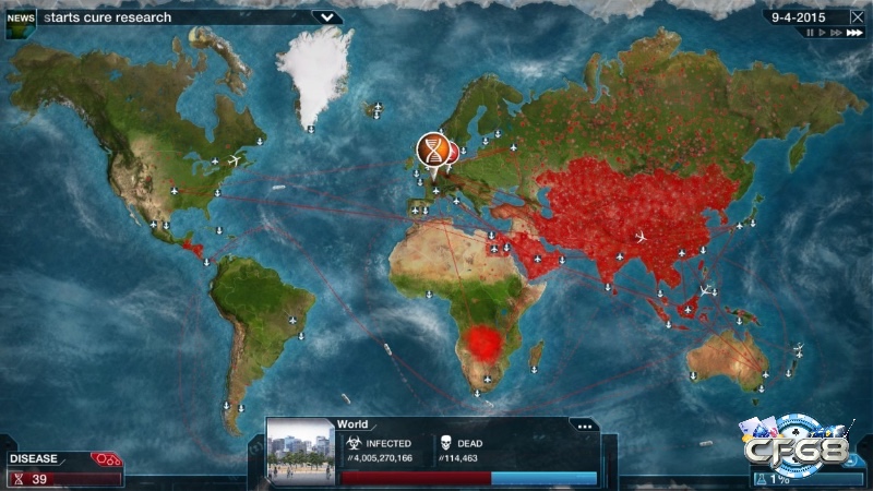 Plague Inc. – mô phỏng chiến lược tạo dịch bệnh lan khắp toàn cầu.
