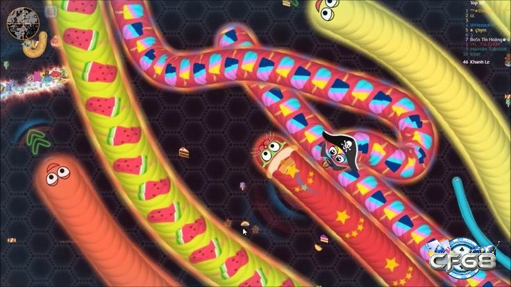 Tập trung ăn mồi và chiến lợi phẩm giúp bạn nhanh chóng chiếm ưu thế trong game con rắn Wormate io.