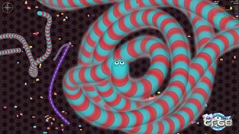 Sử dụng vật phẩm đúng lúc sẽ nâng tầm trải nghiệm và chiến thắng trong game con rắn Wormate io.