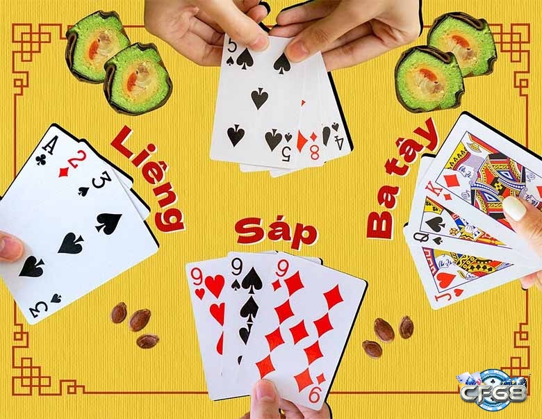 Người chơi Liêng so sánh ba bộ bài mạnh nhất là Sáp Liêng và Ảnh để xác định người thắng dựa trên giá trị và chất của từng lá bài trong ván