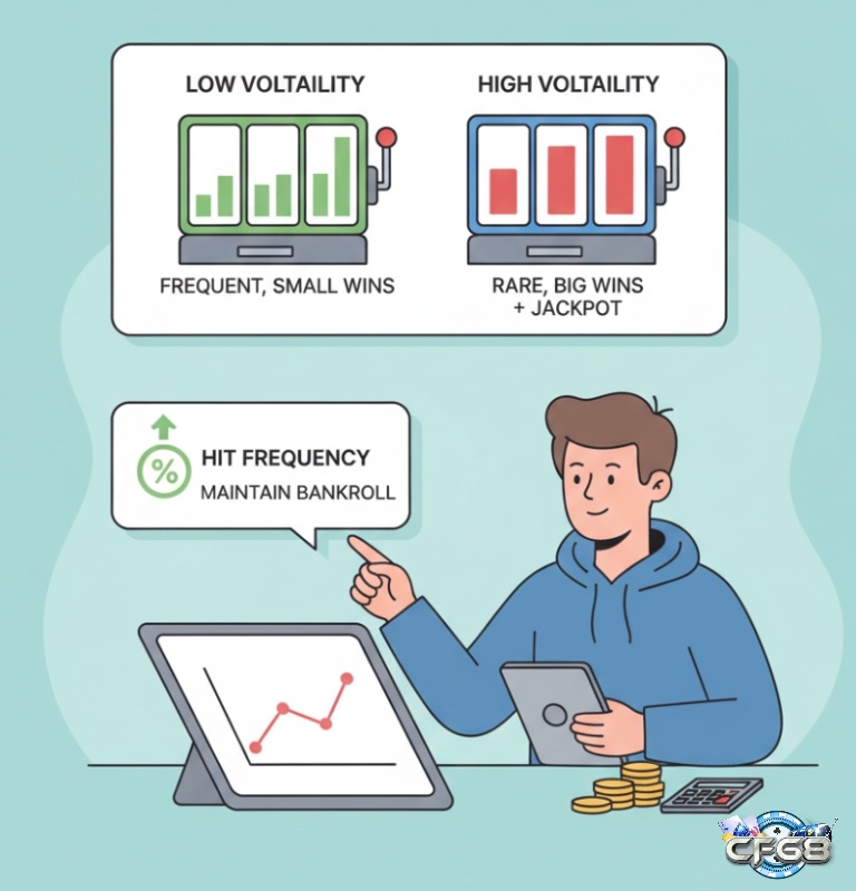 Người chơi Slot game phân tích biến động và tần suất trả thưởng để lựa chọn trò chơi phù hợp