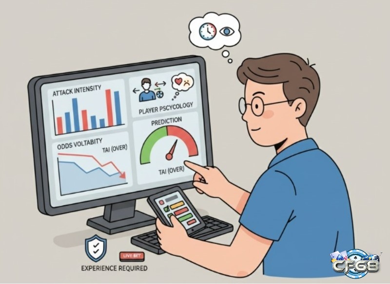 Người chơi cá cược bóng đá quan sát cường độ tấn công, tâm lý cầu thủ và biến động kèo để bắt nhịp trận đấu