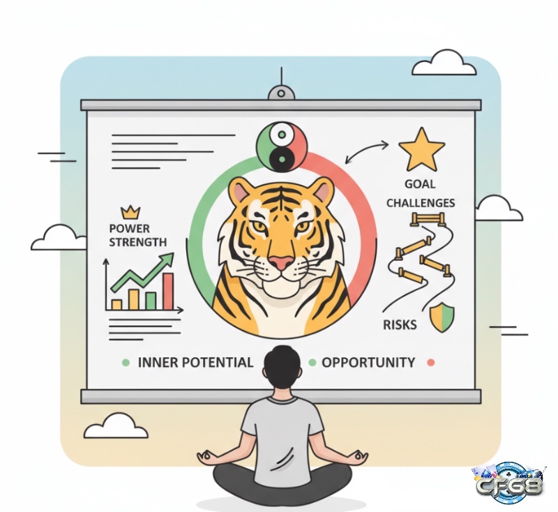 Trong tâm thức người Việt, hổ tượng trưng cho quyền uy và sức mạnh, mang theo cả dấu hiệu tốt lẫn lời nhắc nhở khi bước vào giấc mơ