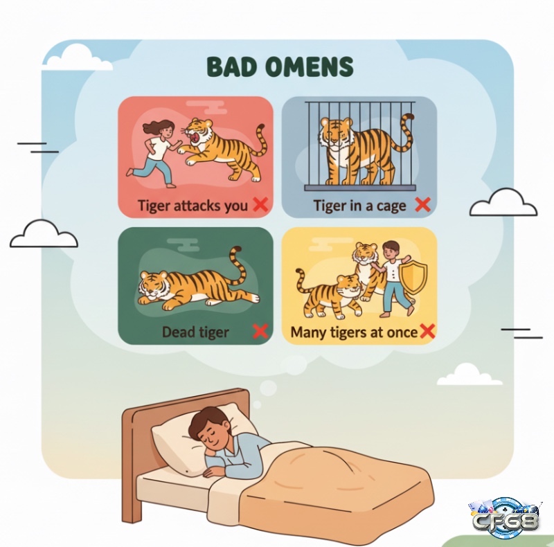 Người mơ thấy hổ tấn công, bị nhốt, chết hoặc nhiều hổ cùng lúc, cần cảnh giác và cẩn trọng với các thử thách
