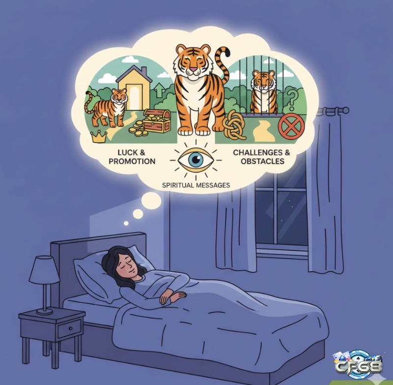 Người phụ nữ mơ thấy hổ, tượng trưng cho những thông điệp tiềm thức về tài lộc, thách thức và cơ hội sắp tới