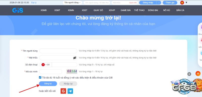 Xác minh thông tin đầy đủ khi đăng ký Gi8 sẽ giúp quá trình rút tiền và nhận thưởng diễn ra thuận lợi