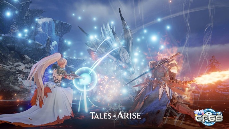 Nhân vật tung chuỗi combo cận chiến và kỹ năng trên không, hiệu ứng ánh sáng bùng nổ