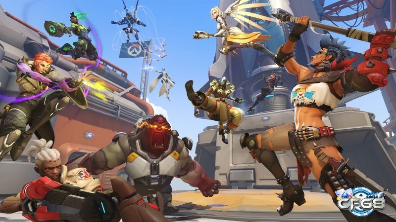 Toàn cảnh giao tranh nhiều anh hùng trong một bản đồ của game Overwatch 2