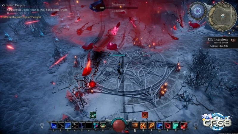 Sự kiện rift trong V Rising diễn ra ở vùng hoang địa lúc chạng vạng