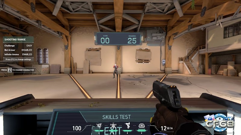 Luyện aim trong Valorant ở khu tập bắn và chế độ Deathmatch để tăng headshot