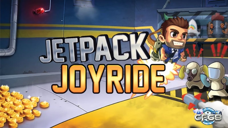 Jetpack Joyride với nhân vật đeo phản lực bay qua phòng thí nghiệm