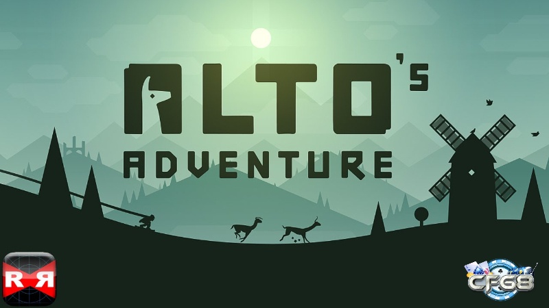 Alto’s Adventure với nhân vật trượt tuyết trên nền núi tuyết