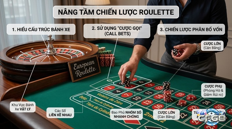 Nâng cao chiến lược cược trong roulette là gì qua hiểu cấu trúc bánh xe, cược gọi bao phủ nhóm số và phân bổ vốn cược lớn, cược phụ tối ưu lợi nhuận