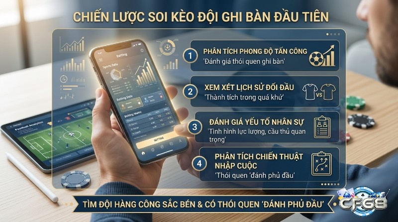 Chiến lược soi kèo đội ghi bàn đầu tiên thực chiến: phân tích phong độ, lịch sử, nhân sự, chiến thuật nhập cuộc trên ứng dụng cá cược trong kèo đội ghi bàn đầu tiên là gì